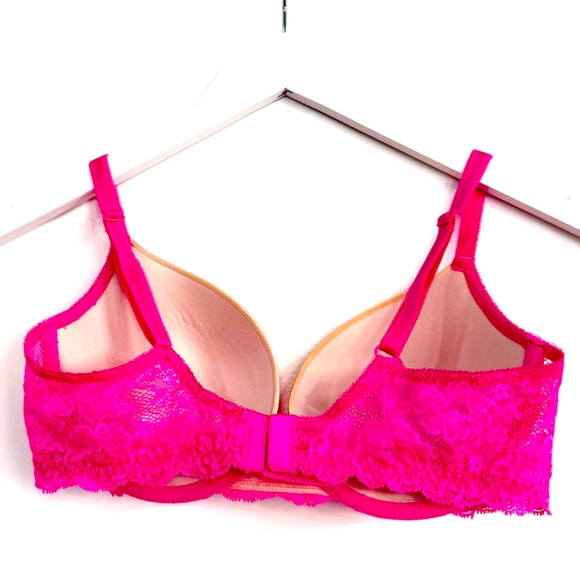 Victoria's Secret Dream Angels Push-up Bright Pink and Nude Lace Bra - 36C - Picture 2 of 10